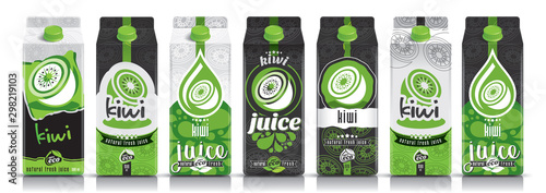 Ready design vector kiwi juice, fruit package set