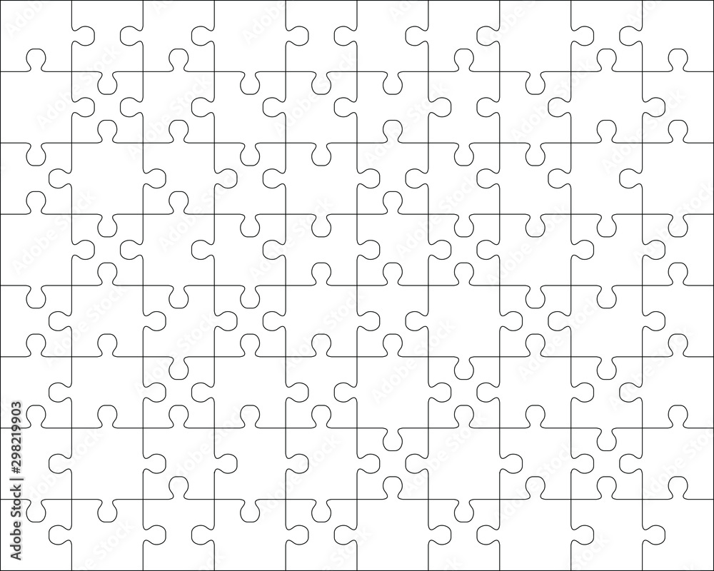 Illustration of separate parts of white puzzle Illustration of separate parts of white puzzle