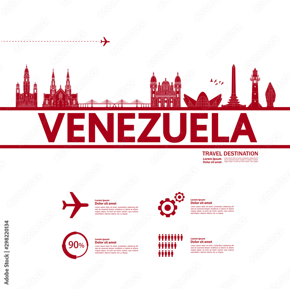 Venezuela travel destination grand vector illustration.