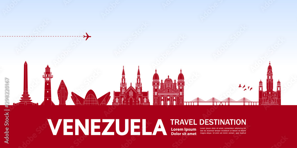 Venezuela travel destination grand vector illustration.