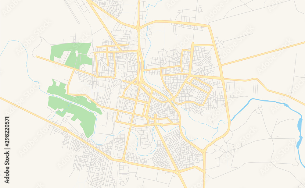 Printable street map of Al-Hasakah, Syria