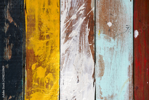 grunge colorful wooden panel background © sakhorn38