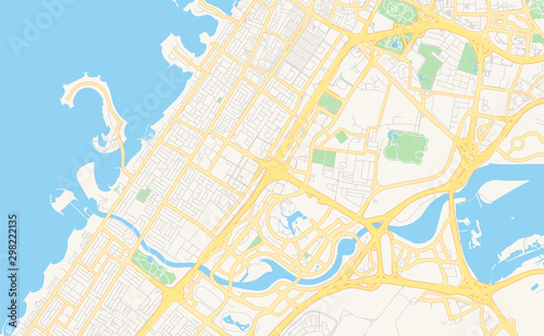Printable street map of Dubai  , United Arab Emirates
