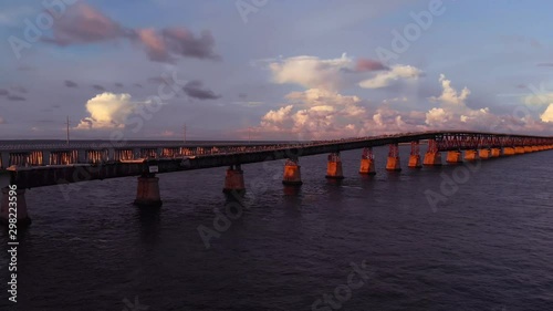 Wallpaper Mural Aerial footage of bridge in Florida Keys at sunset Torontodigital.ca