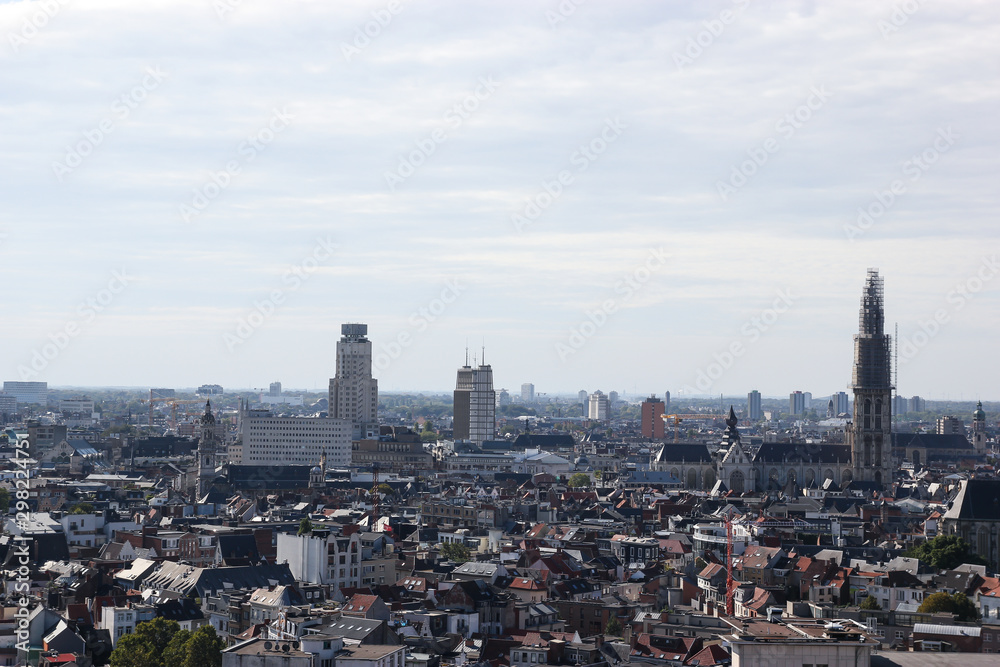 View on landscape city from Antwerp Arts Museum
