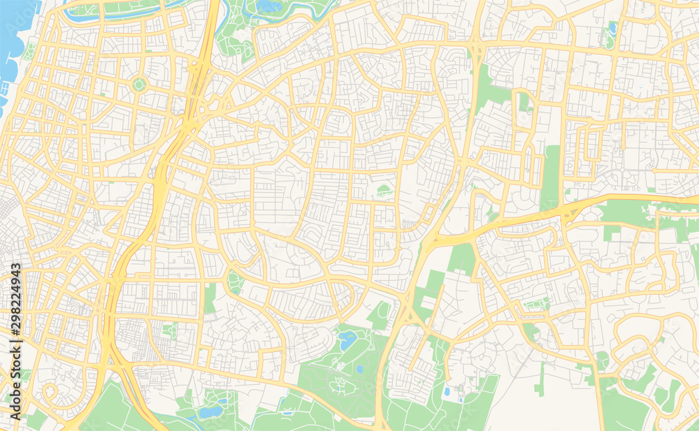 Printable street map of Ramat Gan, Israel