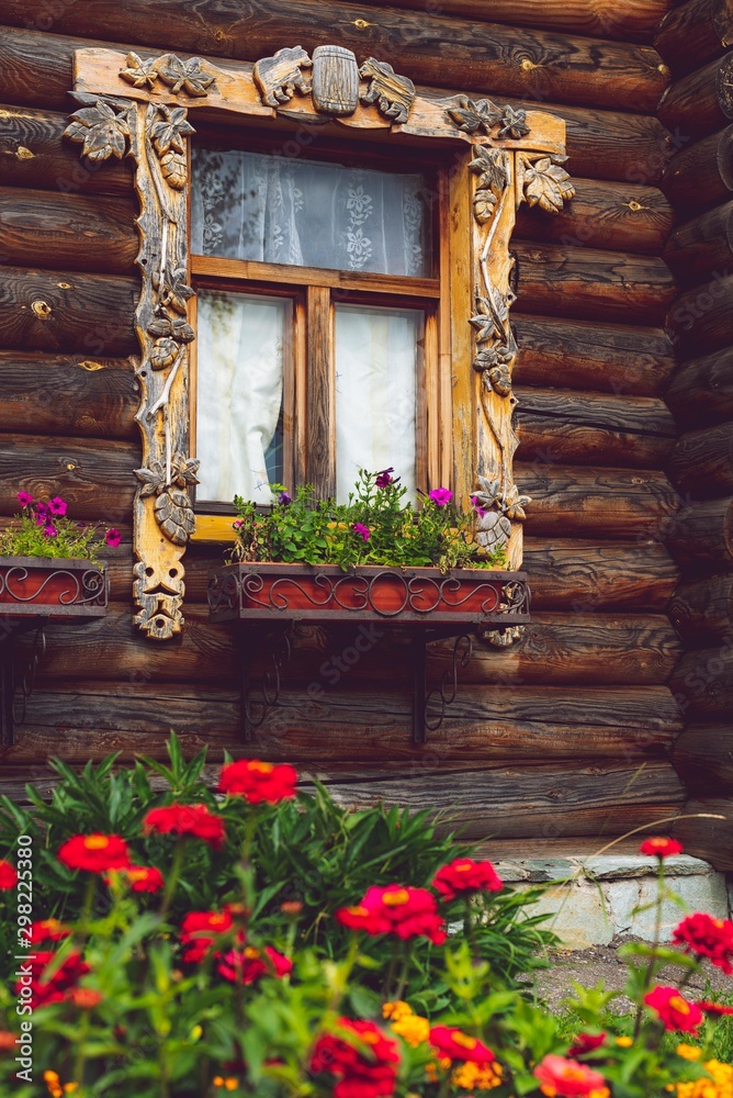 old style house made of logs