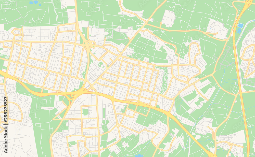Printable street map of Kfar Saba, Israel