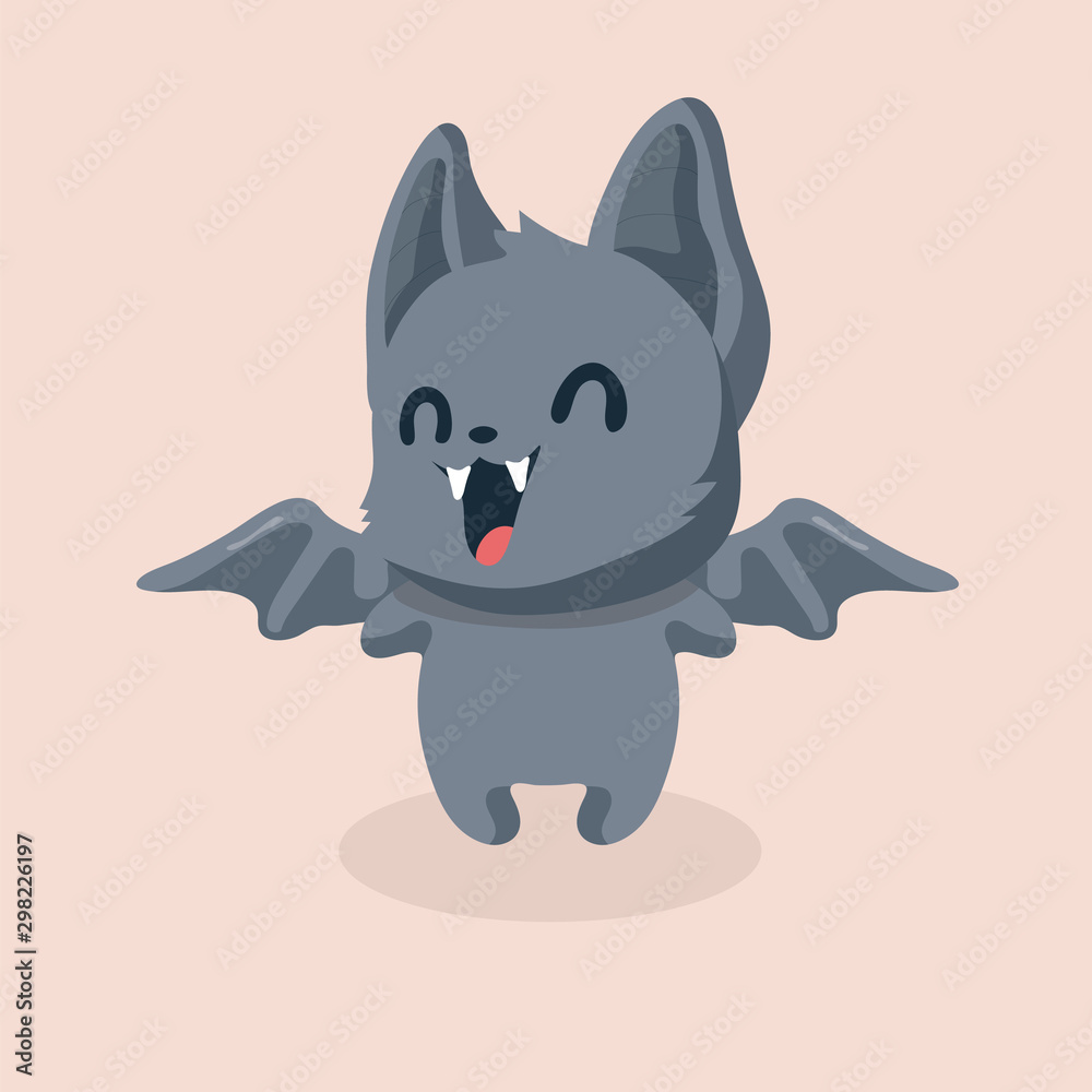 Cute bat cartoon on pastel background.. Cute bat cartoon on pastel background..