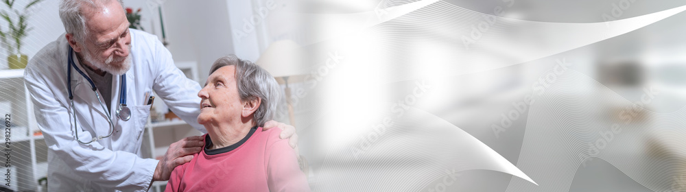 Fototapeta premium Support of the eldery; panoramic banner
