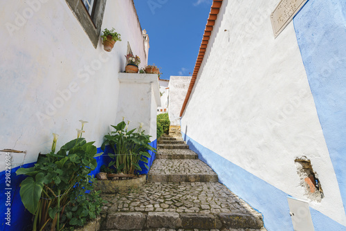 Street and Ancient Buildings and Walls in old Town