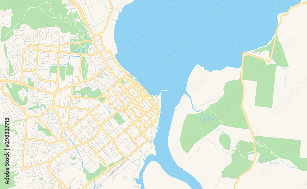 Printable street map of Cairns, Australia Stock Vector | Adobe Stock