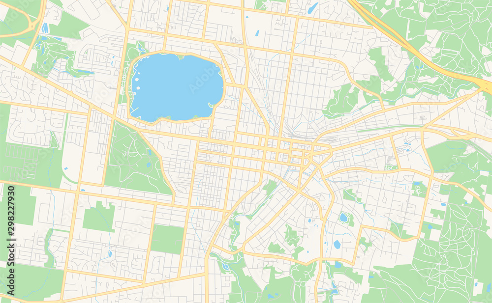 Printable street map of Ballarat, Australia