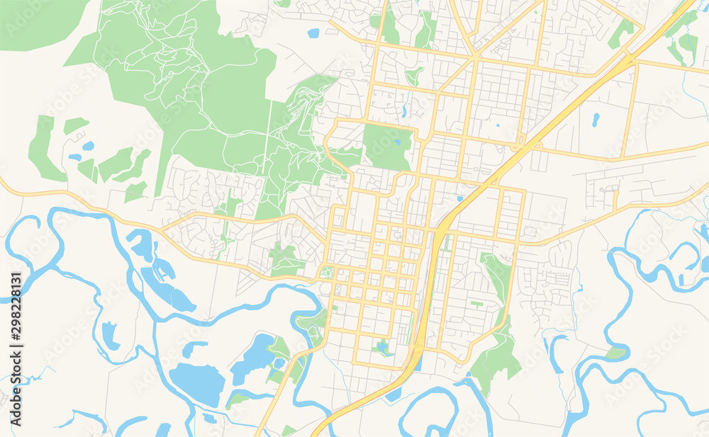 Printable street map of Albury-Wodonga, Australia