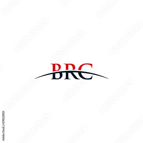 Initial letter BRC, overlapping movement swoosh horizon logo company design inspiration in red and dark blue color vector photo