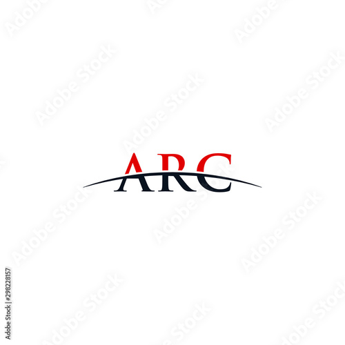 Initial letter ARC, overlapping movement swoosh horizon logo company design inspiration in red and dark blue color vector photo