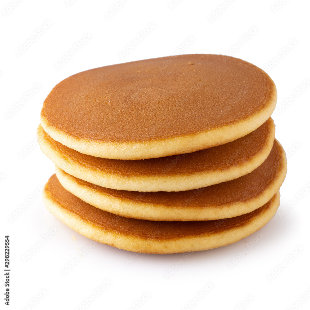 Homemade pancakes isolated on a white background. Homemade pancakes isolated on a white background.