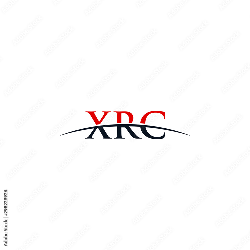Initial letter XRC, overlapping movement swoosh horizon logo company design inspiration in red and dark blue color vector Initial letter XRC, overlapping movement swoosh horizon logo company design inspiration in red and dark blue color vector
