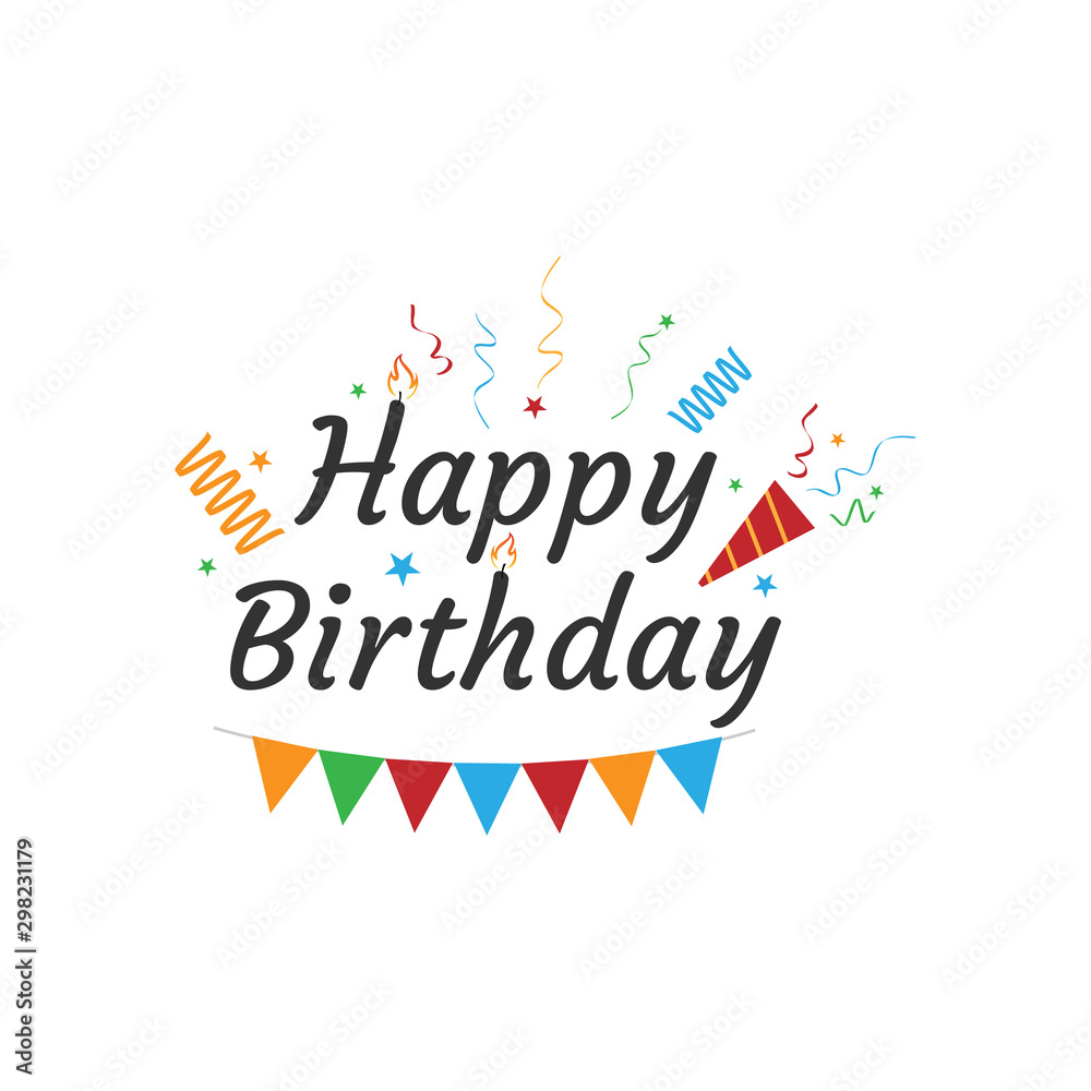 Calligraphy lettering happy birthday greeting card and banner vector design Calligraphy lettering happy birthday greeting card and banner vector design