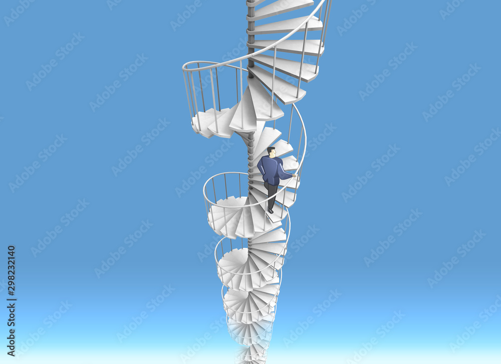 螺旋階段 人物入りstock Illustration Adobe Stock