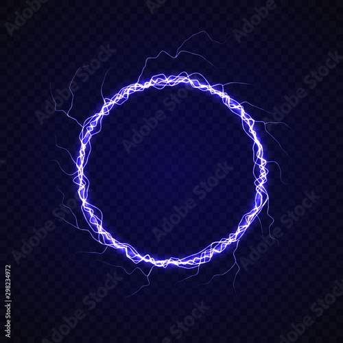 Electric circle with lightning effect