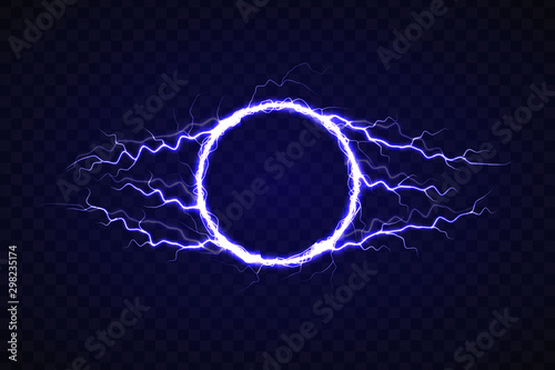 Electric circle with lightning effect