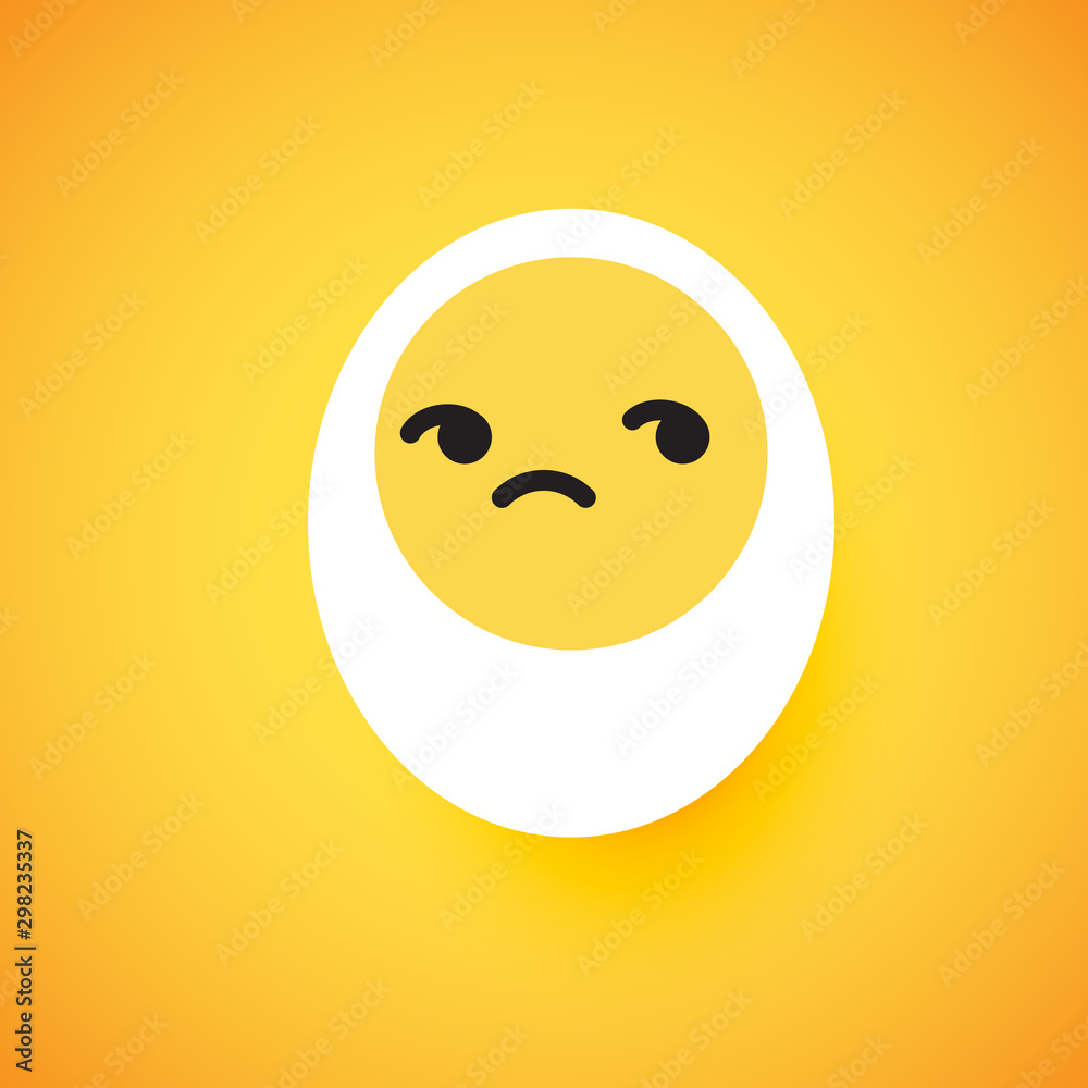 Fototapeta premium Cute egg emoticon face, vector illustration
