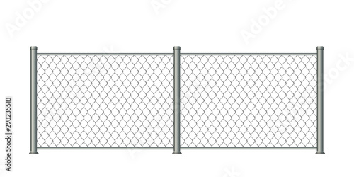 Realistic metal chain link fence
