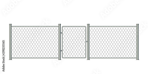 Realistic metal chain link fence