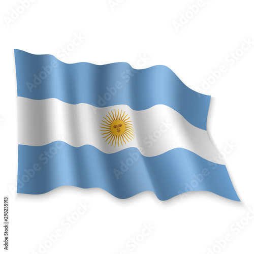 3D Waving Flag. Vector illustration