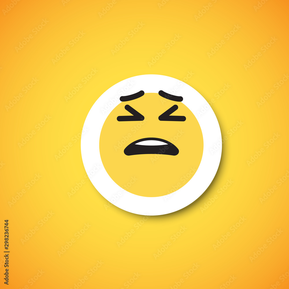 Yellow cute emoticon sticker, vector illustration Yellow cute emoticon sticker, vector illustration