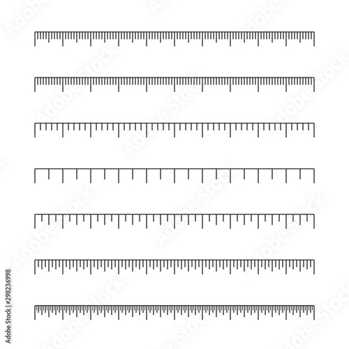 Set of ruler inches and cm scale