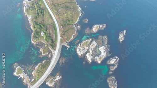 Aerial view of amazing Atlantic Ocean Road (Atlanterhavsvegen) in Norway photo