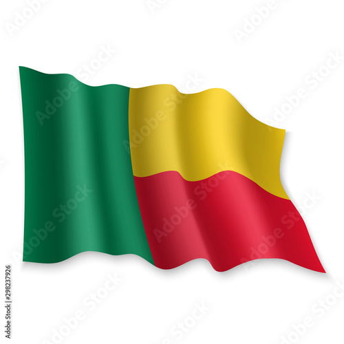 3D Waving Flag. Vector illustration