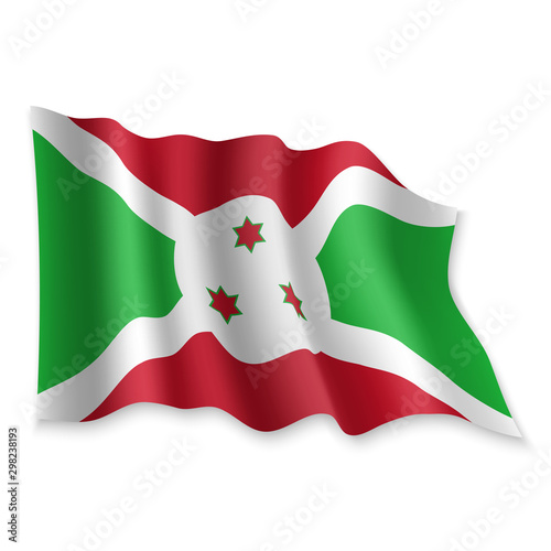 3D Waving Flag. Vector illustration