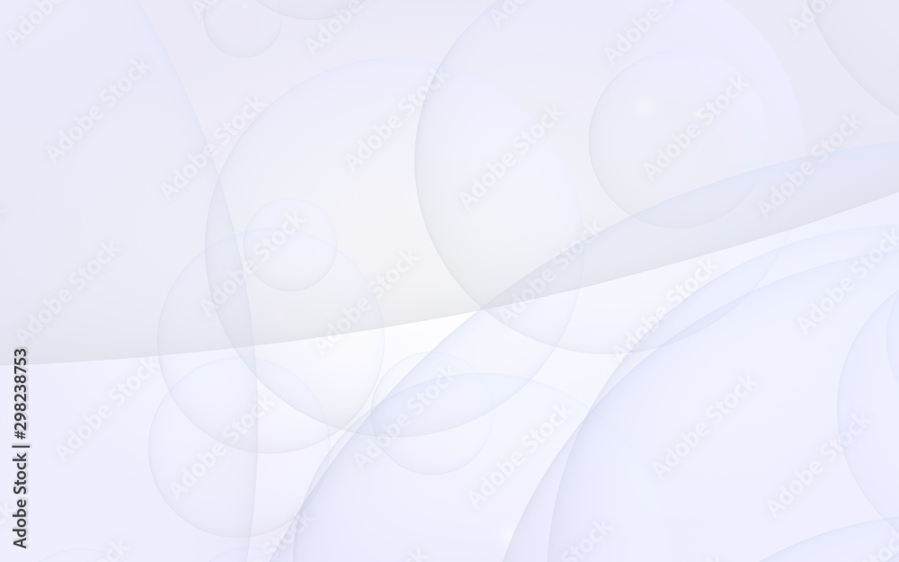 Naklejka premium Abstract white background. Backdrop with light transparent bubbles. 3D illustration