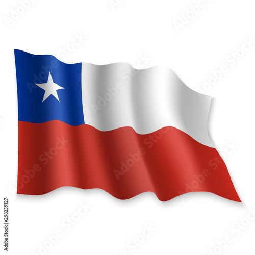 3D Waving Flag. Vector illustration
