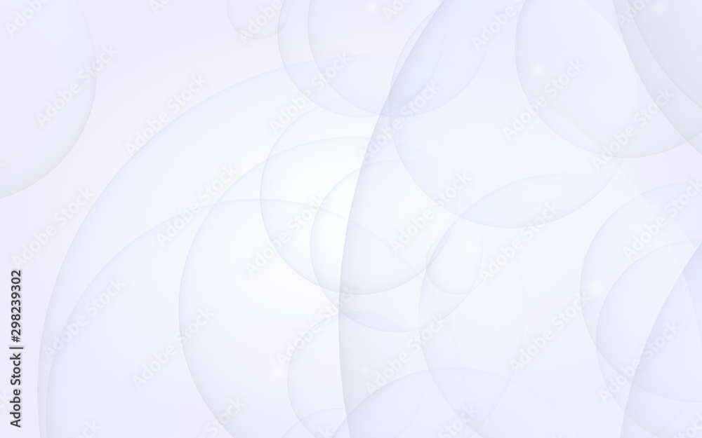Abstract white background. Backdrop with light transparent bubbles. 3D illustration