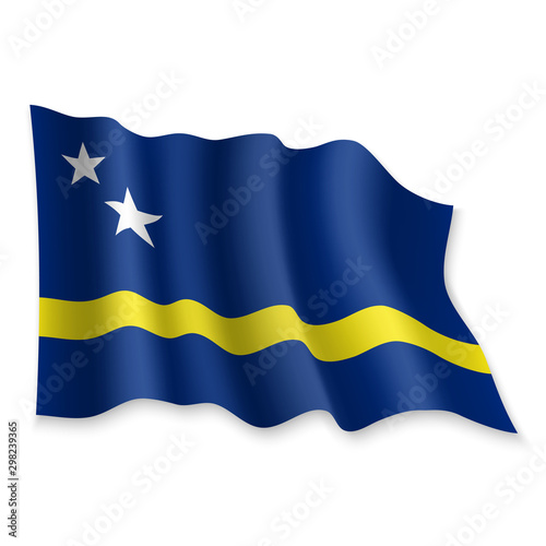 3D Waving Flag. Vector illustration