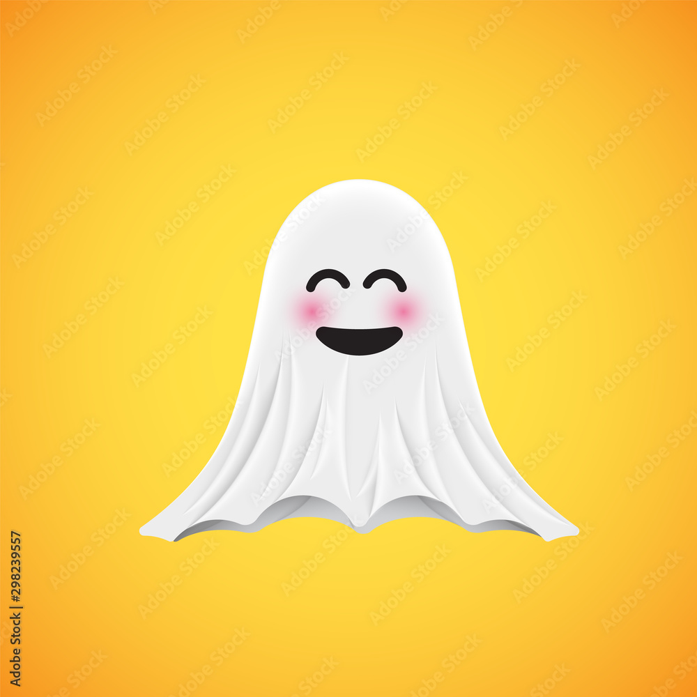 High-detailed cute ghost emoticon, vector illustration High-detailed cute ghost emoticon, vector illustration