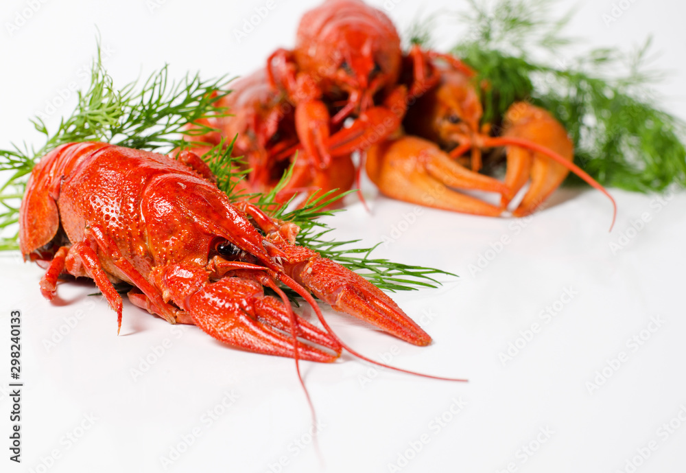 Seafood dish, Red boiled crayfish. Kind of Snacks for beer. Seafood dish, Red boiled crayfish. Kind of Snacks for beer.