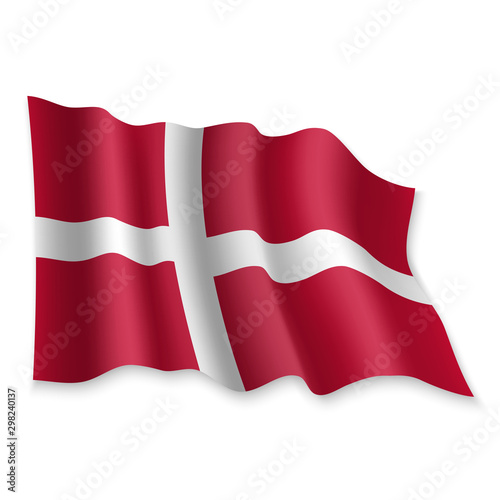3D Waving Flag. Vector illustration