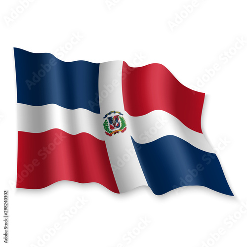 3D Waving Flag. Vector illustration