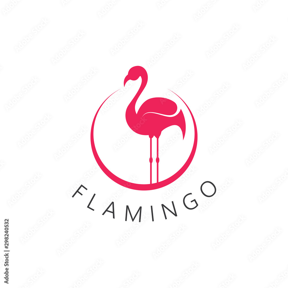 Fototapeta Flamingo bird logo design concept template vector