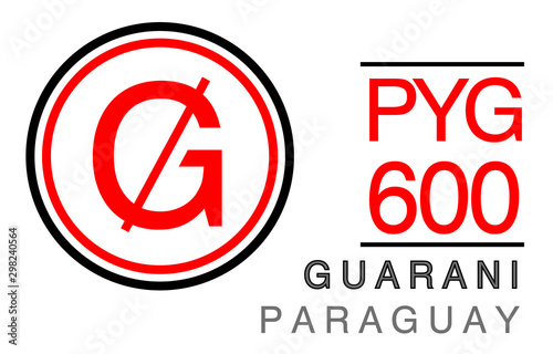 Free Download G, PYG, 600, Guarani, Paraguay Banking Currency icon typography logo banner set isolated on background. Abstract concept graphic element. Collection of currency symbols ISO 4217 signs used in country - GFXLoad