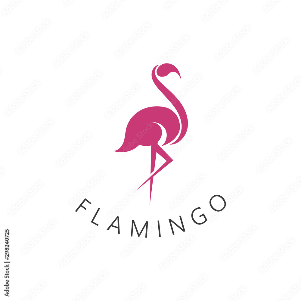 Fototapeta Flamingo bird logo design concept template vector