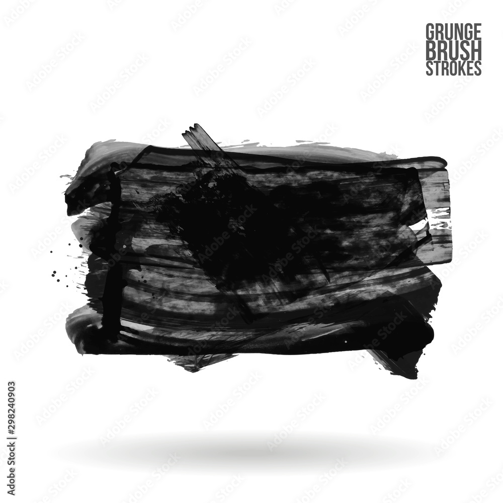 Brush stroke and texture. Grunge vector abstract hand - painted element. Underline and border design.