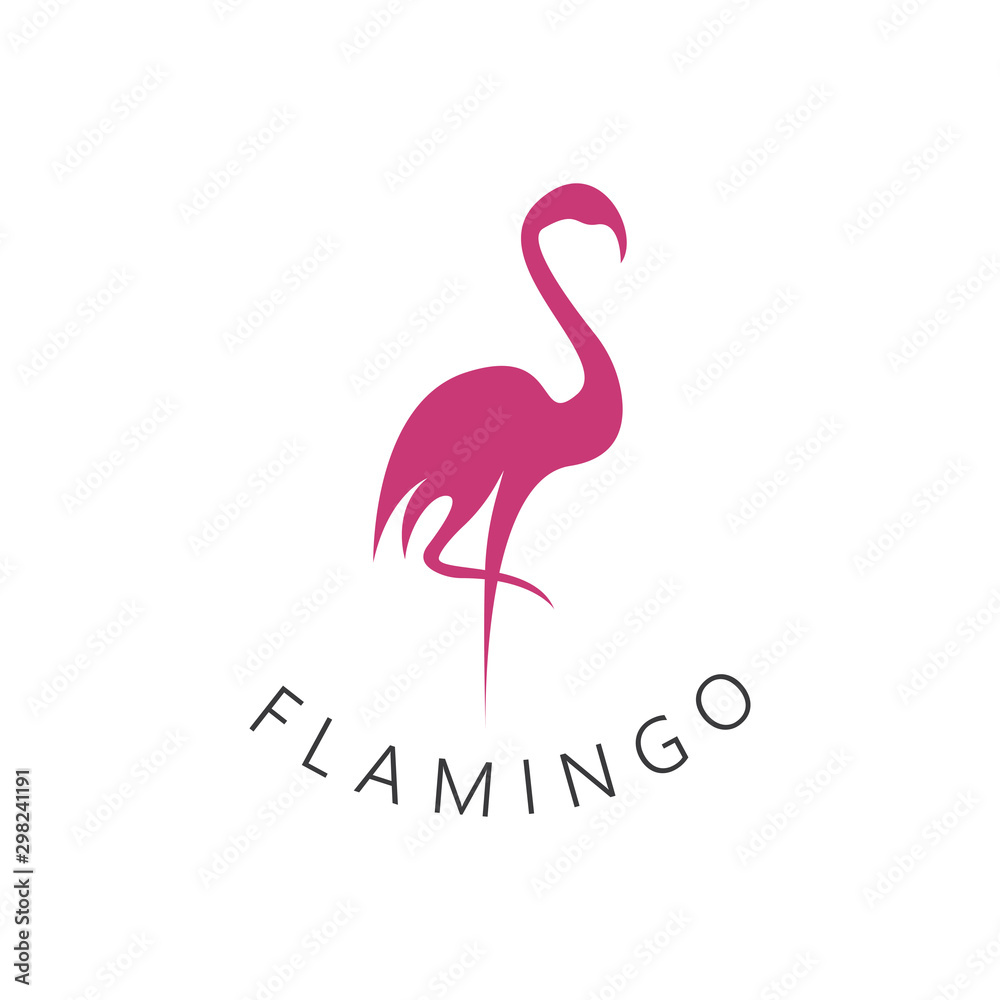 Fototapeta premium Flamingo bird logo design concept template vector