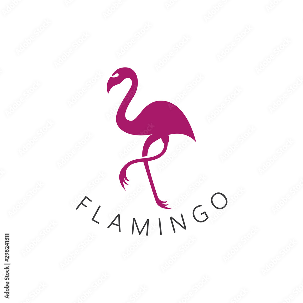 Fototapeta premium Flamingo bird logo design concept template vector