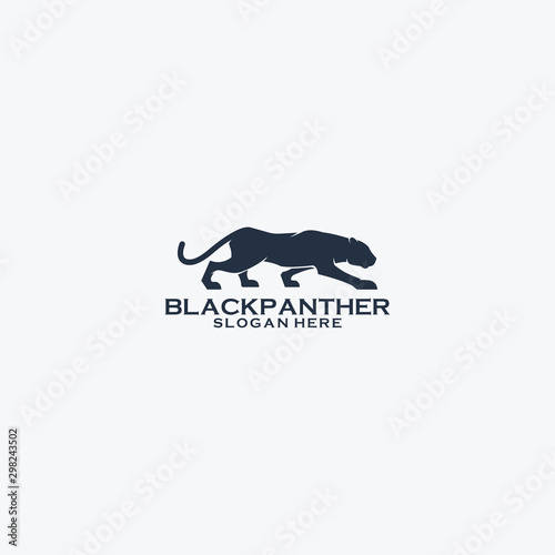 Black panther logo design vector